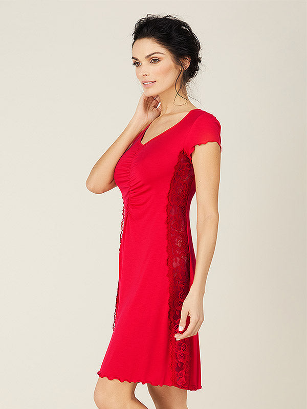 Lega Viscose Nightdress Verona Red