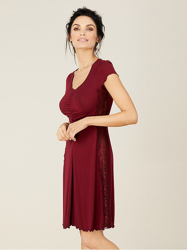 Lega Viscose Nightdress Verona Bordeaux