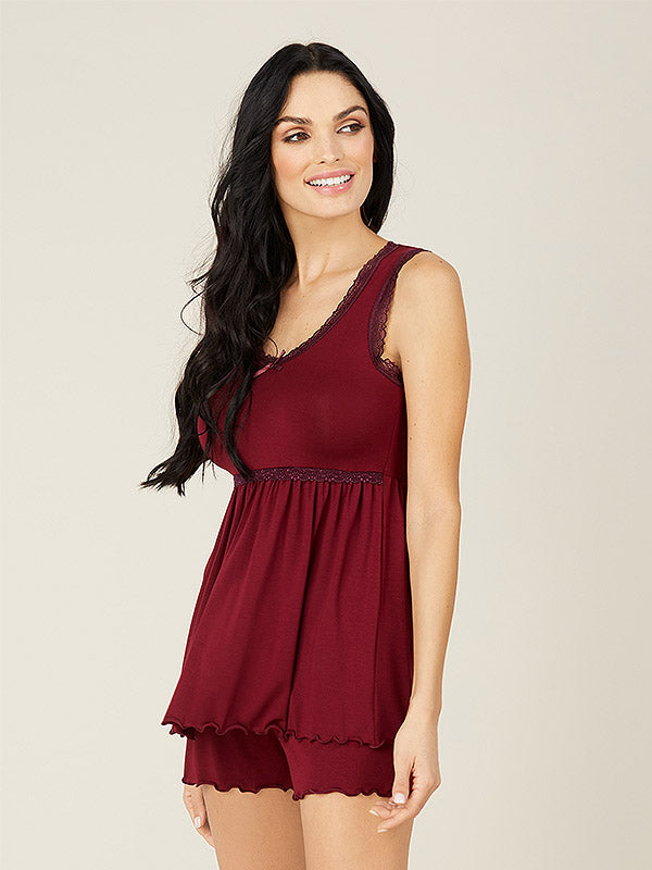 Lega Viscose Pyjama Set Neli Bordeaux