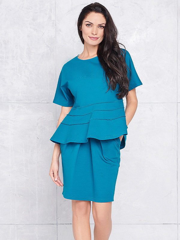 Lega Tapered Cotton Skirt Kendra Ocean