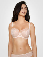 Gorteks minkšta nėriniuota liemenėlė su lankeliais "Helene Light Pink"
