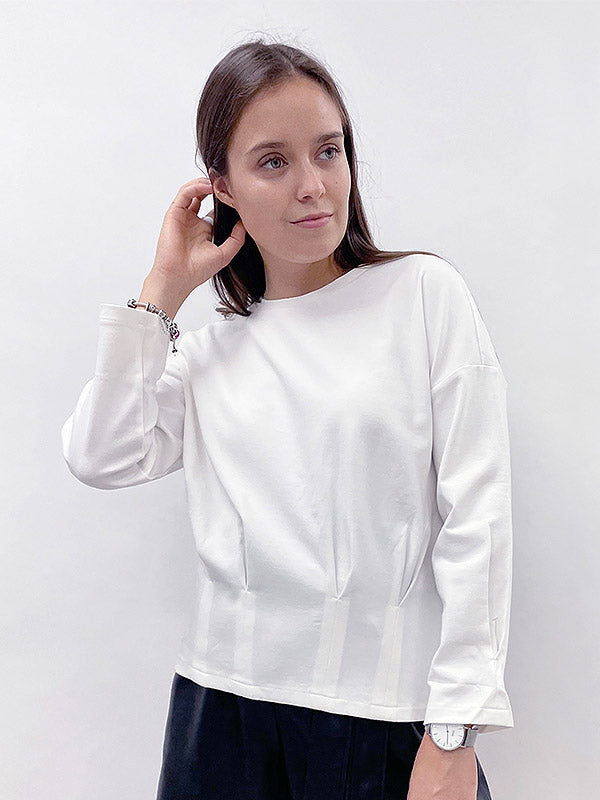 Il Vento E La Seta Long Sleeve Blouse Sarah Ecru