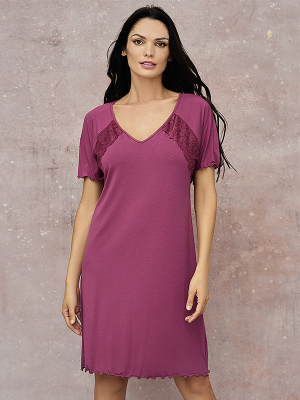 Lega viskoziniai naktiniai "Nicole Plum Red"
