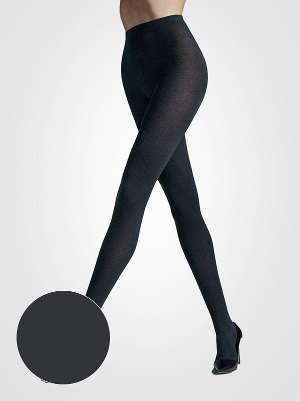 Gatta viskozinės šiltos pėdkelnės su šilku "Touch of Silk Black Melange"