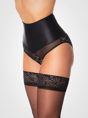 Nylon Dreams aukšto juosmens kelnaitės su nėriniais "Betty Delight Black"
