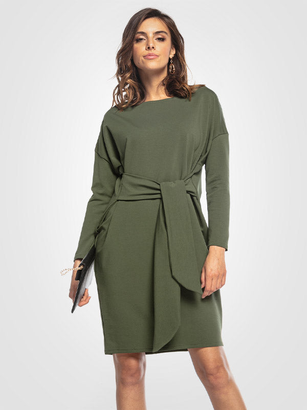 Tessita Cotton Dress With Straps Venera Forest Green
