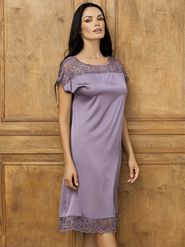 Lega Satin Chemise Carole Lavender