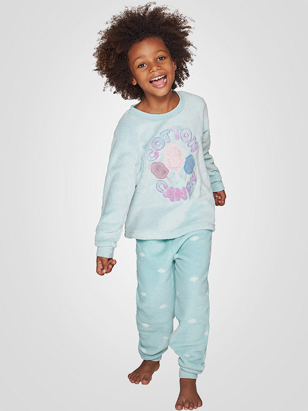 Muydemi Soft Kids Pajamas Cotton Candy Light Blue - Multicolor