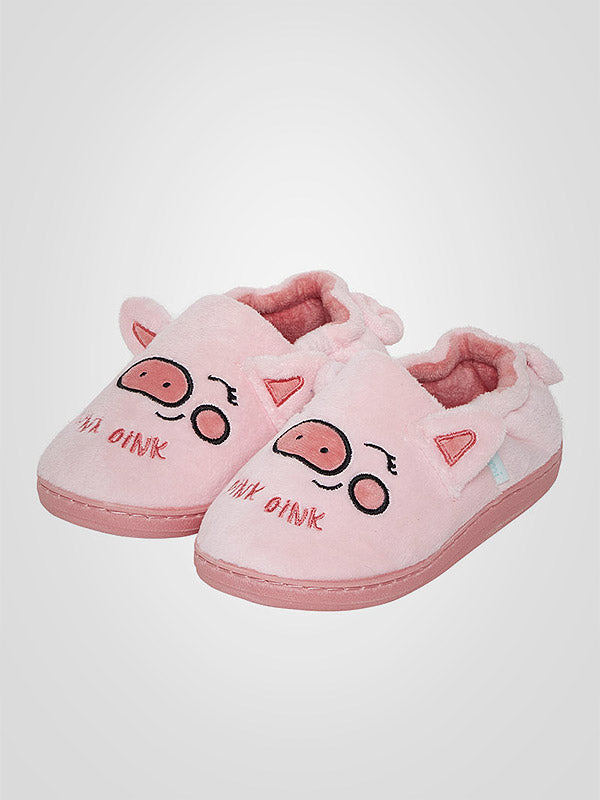 Muydemi vaikiškos šlepetės su auliukais "Oink Oink Pink - Black"