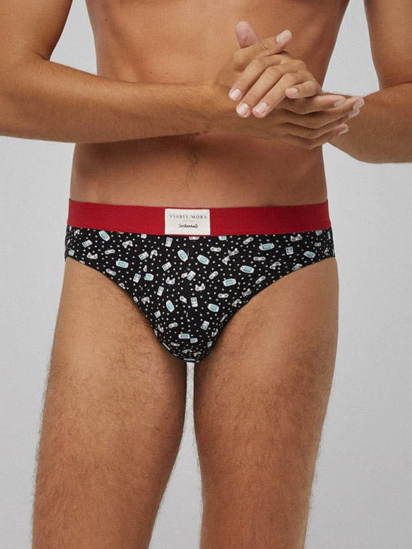 Ysabel Mora 2-Pack Men's Cotton Briefs Gaming Black - Multicolor