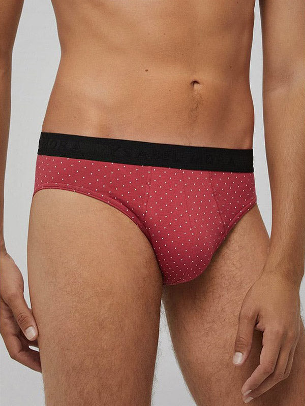 Ysabel Mora 2-Pack Men's Cotton Briefs Dogs Khaki - Red
