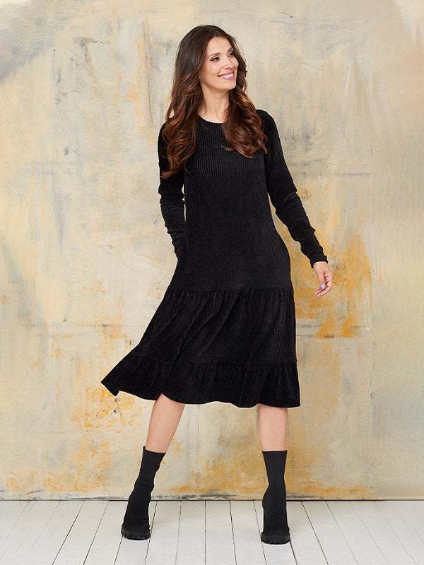 Lega Cotton Dress Magdalena Black Velvet