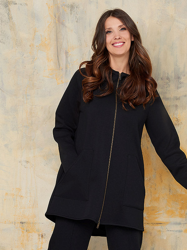 Lega Leisure Cotton Jumper With Zipper Morta Black