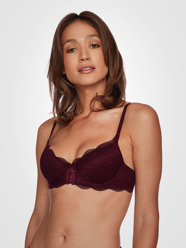 Esotiq nėriniuota push up liemėnėlė "Taylor Bordeaux"