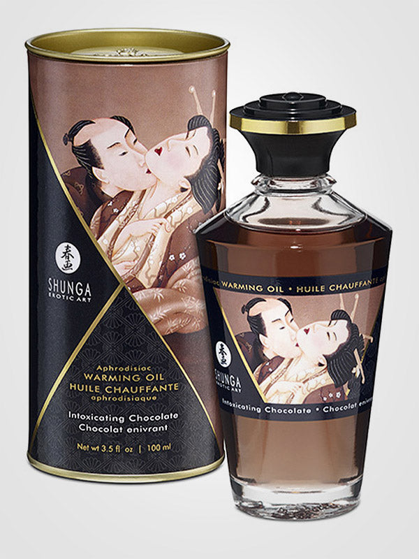 Shunga šildantis masažo aliejus "Aceite Afrodisiaco Intoxicating Chocolate"