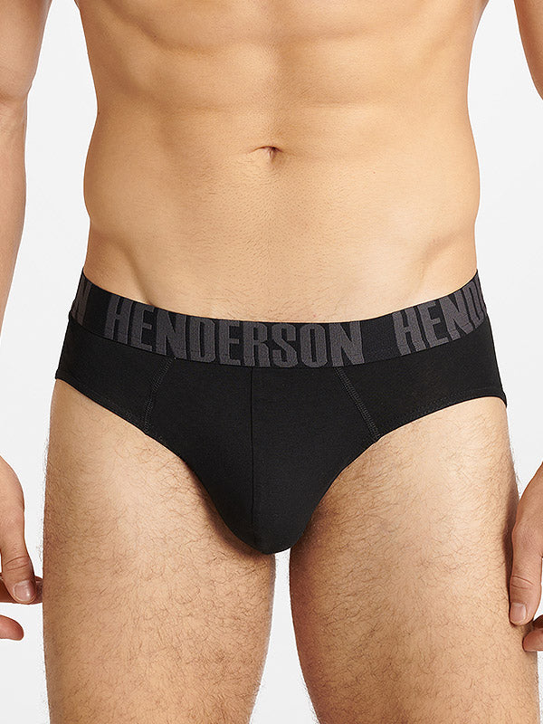 Henderson Men's Cotton Briefs 2-pack Fog Black - Navy