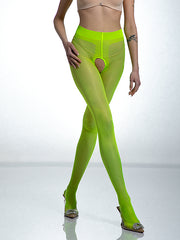 Amour pėdkelnės atviru tarpkoju "Hip Gloss 20 Den Neon Yellow"