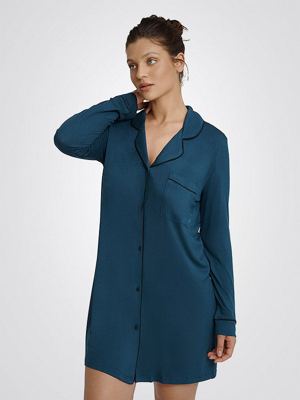 Esotiq viskoziniai naktiniai marškiniai "Miracle Teal"