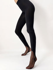 Oroblu neperregimos pėdkelnės su tamprių imitacija "Gaiter 80 Den Black"