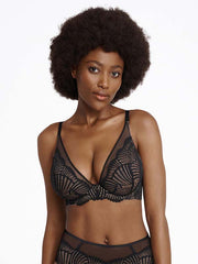 Esotiq nėriniuota minkšta liemenėlė su lankeliais "Inspire Black - Nude"