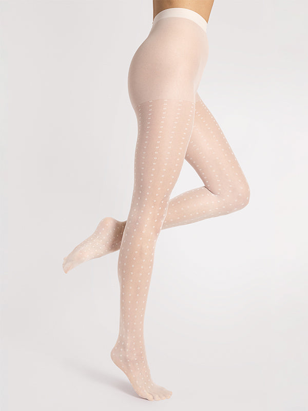 Fiore Dotted Tights Charlize 15 Den Ecru