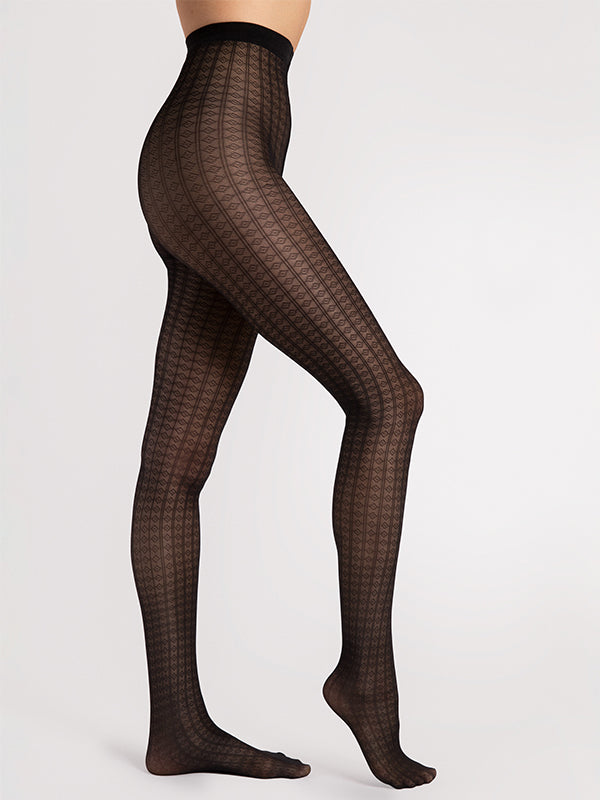 Fiore raštuotos pėdkelnės "Candy Rush 30 Den Black"