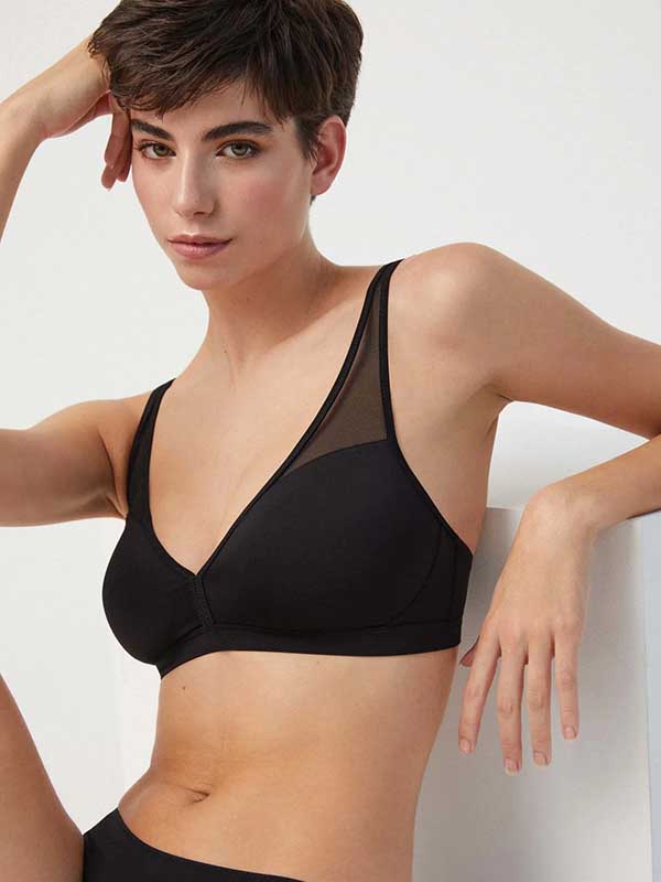 Ysabel Mora Non-wired Soft Bra Lota Black