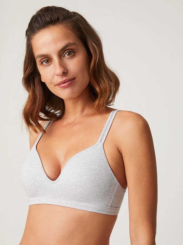 Ysabel Mora Cotton and Modal Bra Juanita Grey Melange