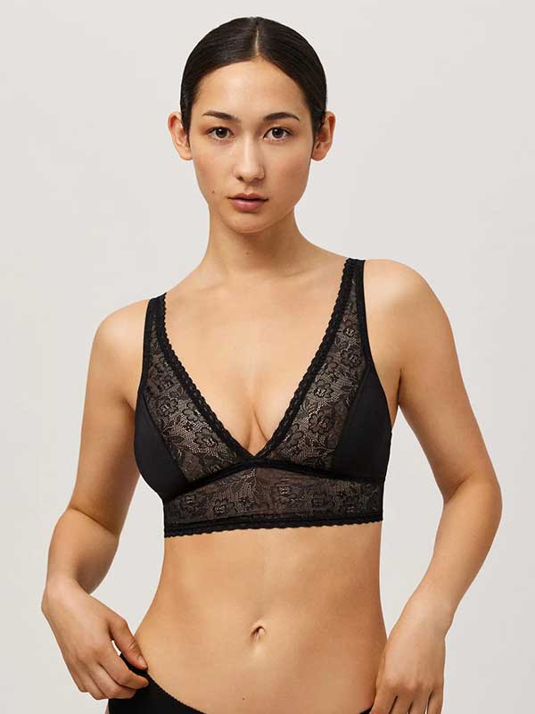 Ysabel Mora Lace Bra with Soft Cups Barbara Black