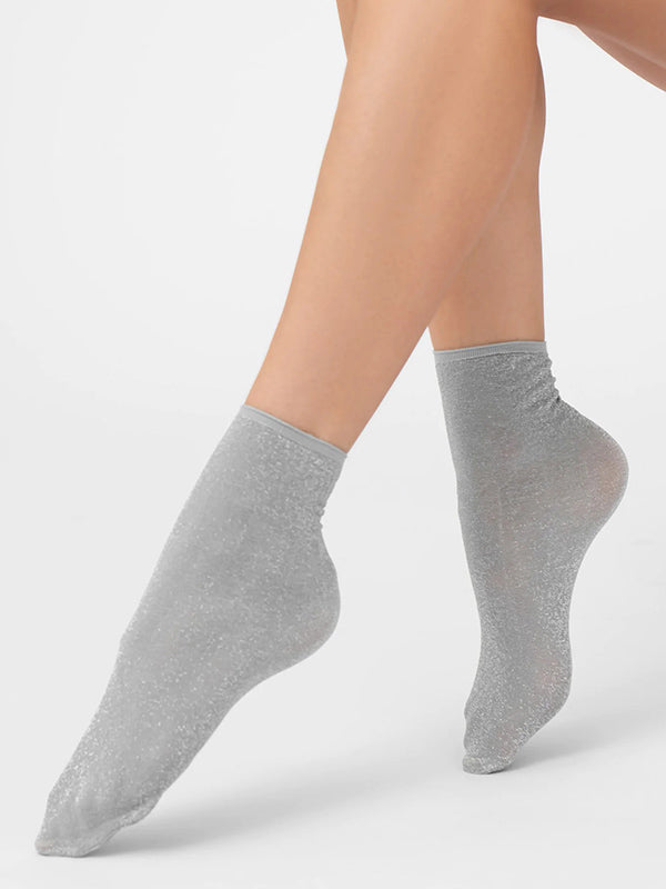 Veneziana Lurex Socks Louise Silver Lurex