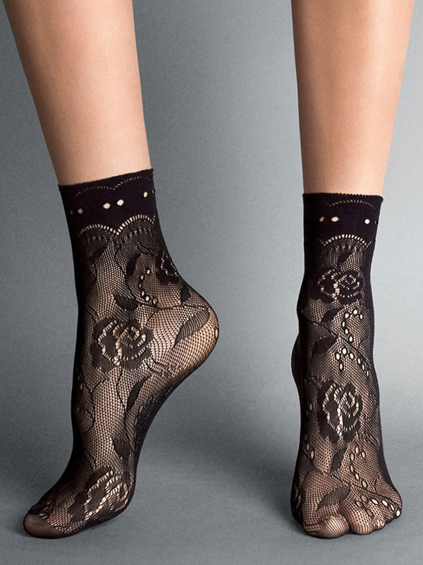 Veneziana Lace Socks Milano Black