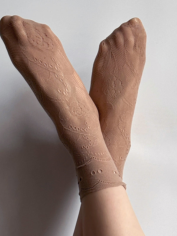 Veneziana Lace Socks Milano Nude