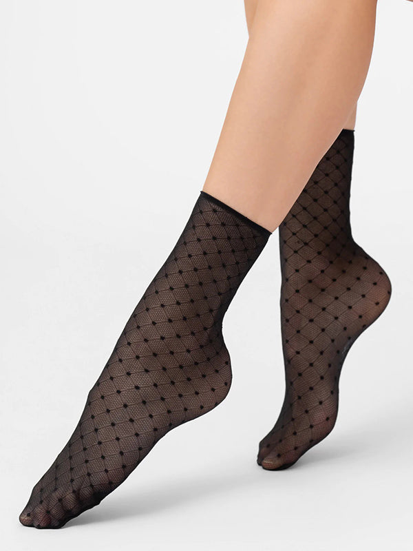 Veneziana Patterned Socks Sofia Black