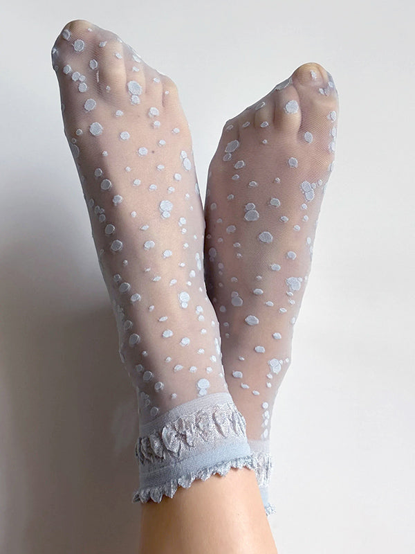 Veneziana Patterned Socks Elvira Light Blue