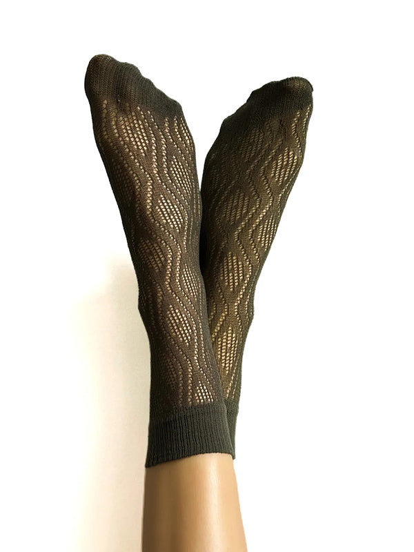 Veneziana Lace Socks Kira Olive