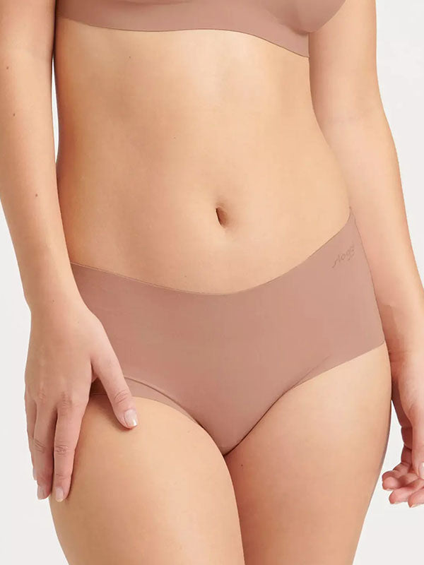 Sloggi 2 lazeriu kirptų modalo šortukų komplektas "Zero Modal 2.0 Nude"