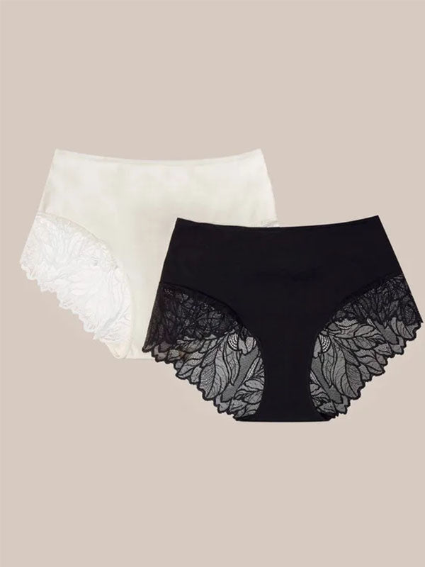 Esotiq Cotton Panties With Lace 2-pack Pinky Black - Cream