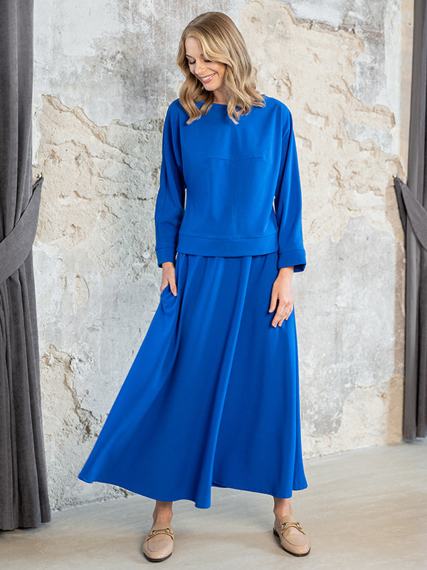 Lega Fared Skirt with Viscose Herma Royal Blue
