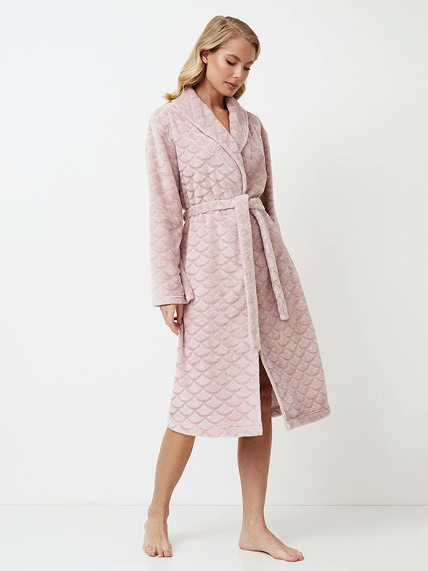 Aruelle raštuotas minkštas chalatas "Alison Dusty Pink"