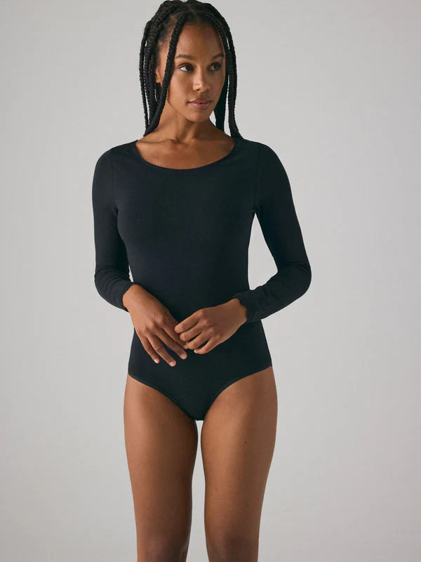 Ysabel Mora Cotton Bodysuit Gabriela Black