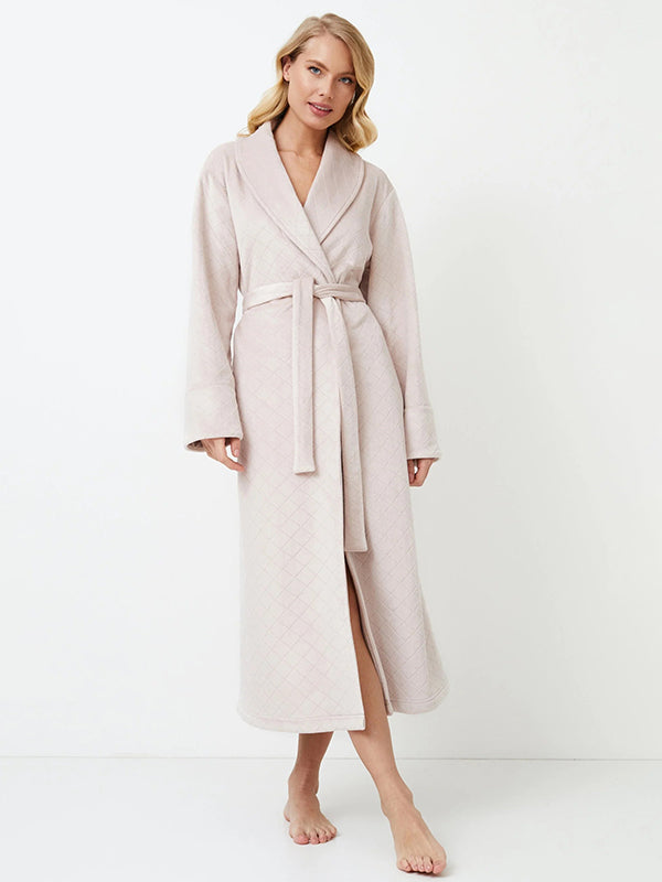 Aruelle ilgas raštuotas chalatas "Elle Beige"