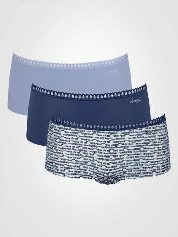 Sloggi 3 Sets of Cotton Briefs Go Crush White - Blue - Dark Blue