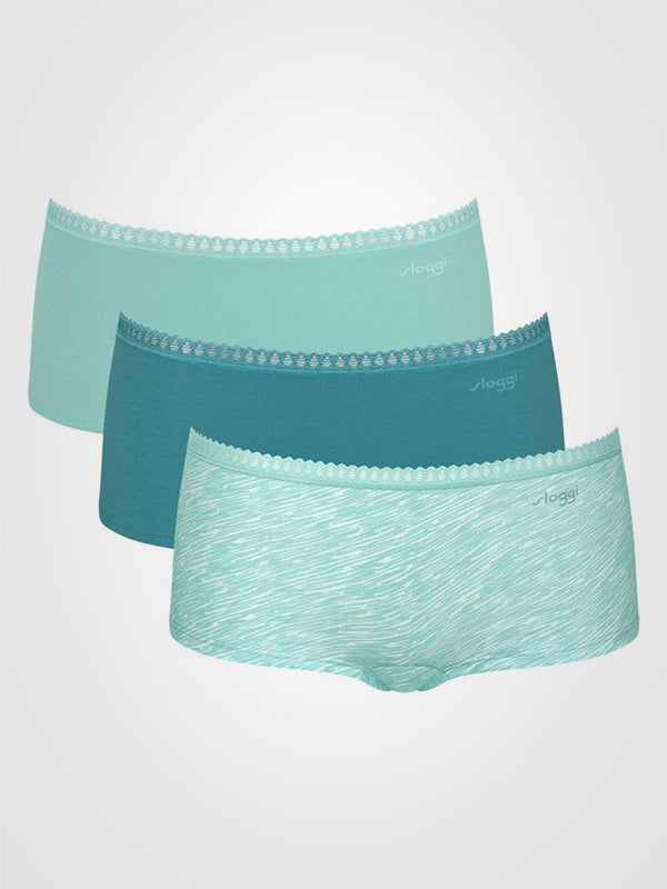 Sloggi 3 Sets of Cotton Briefs Go Crush Mint - Turquoise - White