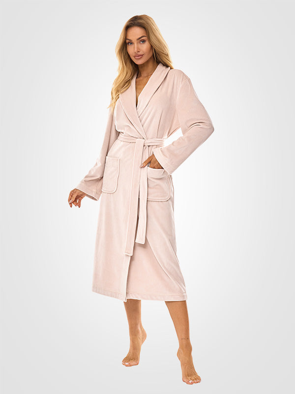 L&L ilgas raštuotas chalatas "Aura Angora Velour"