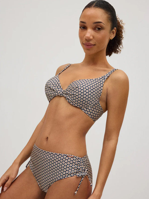 Ysabel Mora liekninantis bikini maudymosi kostiumėlis "Lidia Navy - Beige"