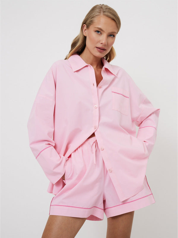 Aruelle medvilnės ir modalo laisvalaikio kostiumėlis "Penelope Short Light Pink"