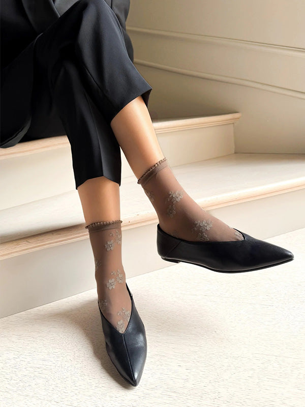 Veneziana Patterned Socks Fiorella Cappuccino