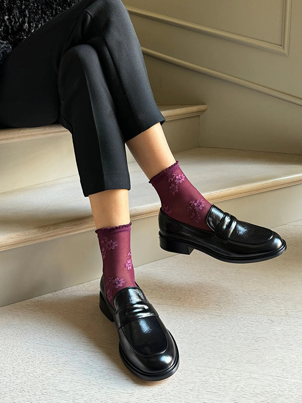 Veneziana Patterned Socks Fiorella Wine