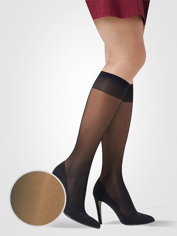 Solidea Compression Knee High Socks Miss Relax 140 Den Glace