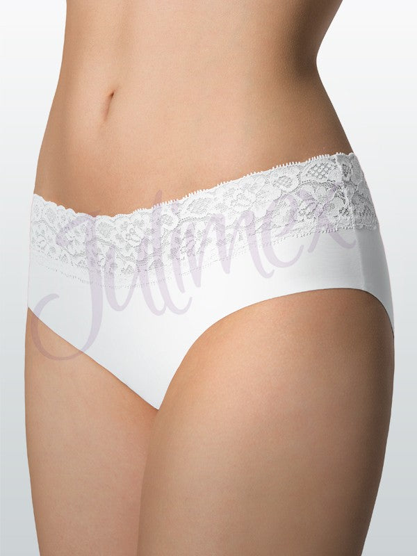 Julimex lazeriu kirptos hipster kelnaitės "Amera White"